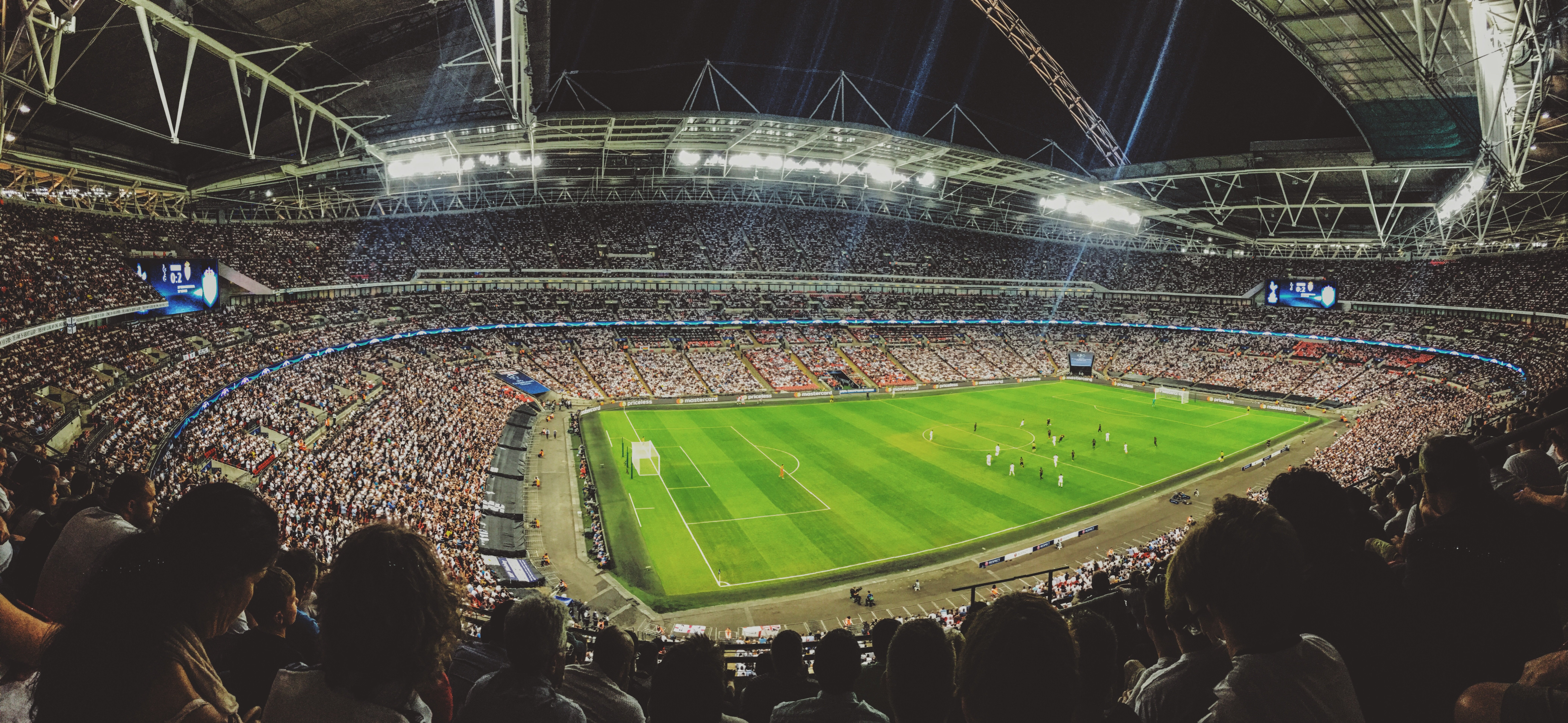 Football stadium at night